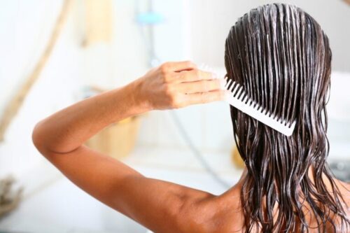 third step of spa at home - apply hair cream