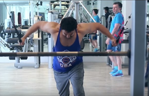 Aamir khan doing back exercise