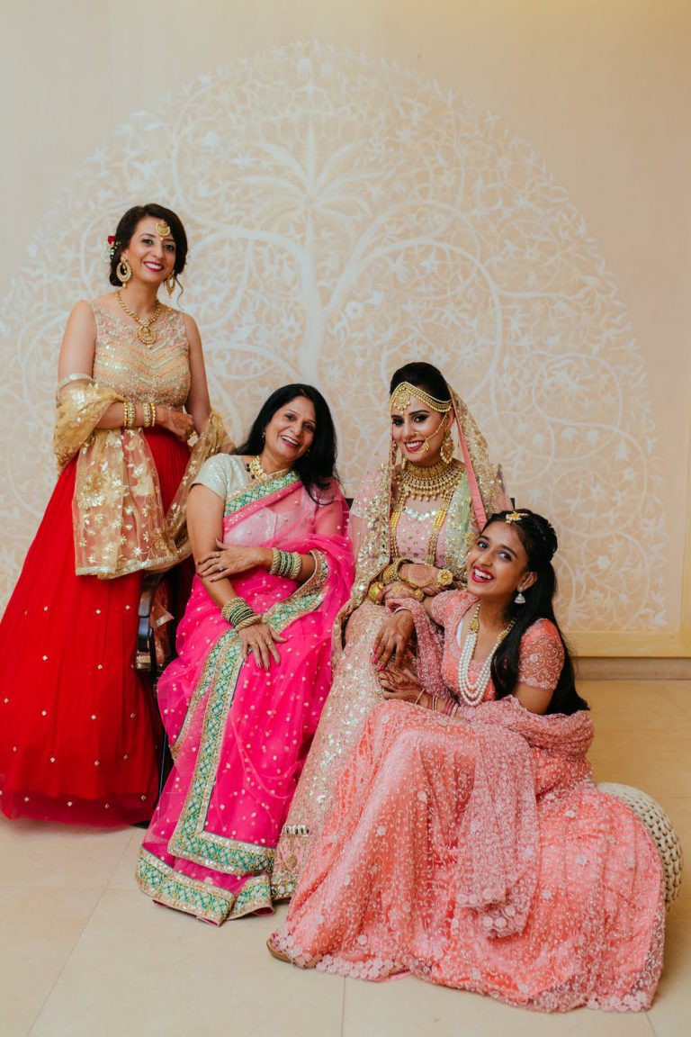 Family Portrait with Bridesmaids- Indian Wedding Photography