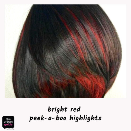 Bright Red Highlights Peek a Boo Style