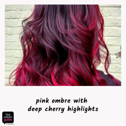 Dark Cherry Red Hair with Bright Pink Ombre