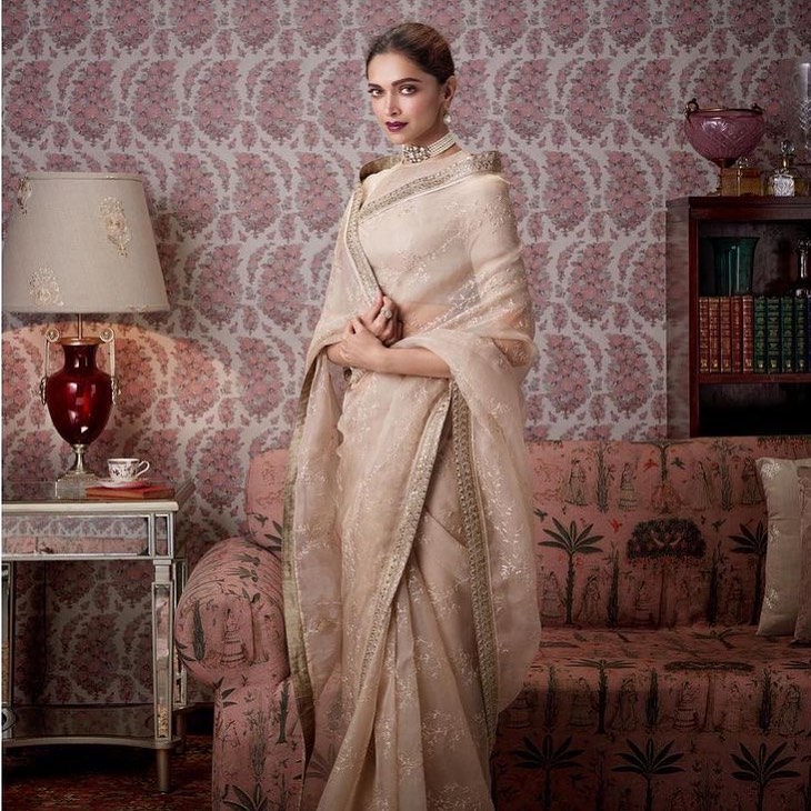 Around-the-shoulder saree drape